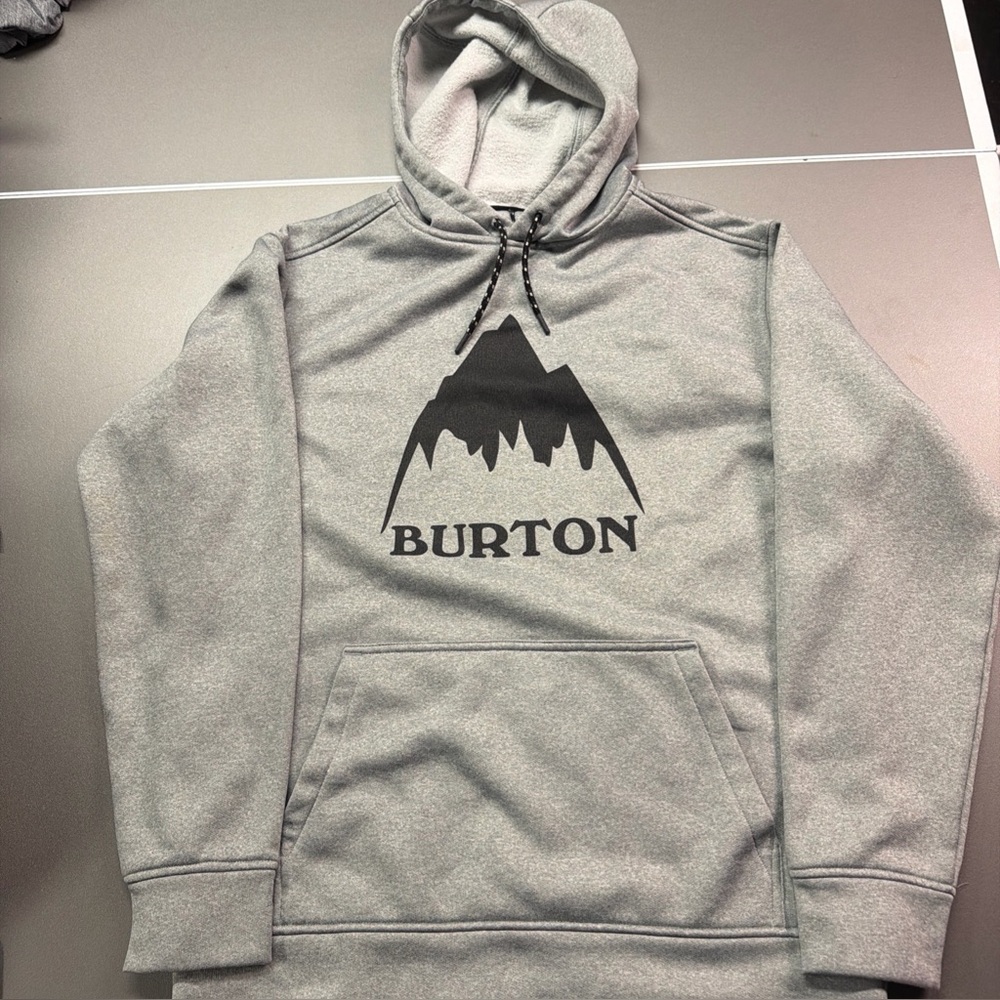 BURTON‎ Durable Goods Gray Snowboarding Mountain Hoodie Sweatshirt Size Medium